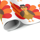 ターキーオンホワイトラッピング紙 ラッピングペーパー (ロールコーナー)