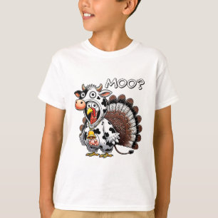 ターキーカウ おかしい七面鳥 ムーカウ 感謝祭 メンズ B Tシャツ