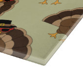 ターキーカッコいい感謝祭おもしろい茶色の緑のパターン カッティングボード (角)