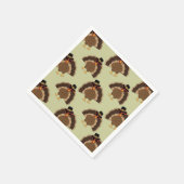 ターキーカッコいい感謝祭おもしろい茶色の緑のパターン スタンダードカクテルナプキン (角)