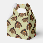 ターキーカッコいい感謝祭おもしろい茶色の緑のパターン フェイバーボックス (裏面サイド)