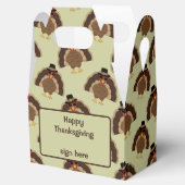 ターキーカッコいい感謝祭おもしろい茶色の緑のパターン フェイバーボックス (オープン)