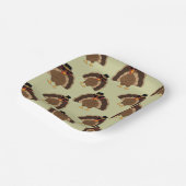 ターキーカッコいい感謝祭おもしろい茶色の緑のパターン ペーパープレート (傾斜あり)