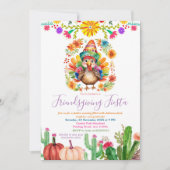 ターキーカラフルフローラカクタスフレンドサンドビィングフィエスタ 招待状 (正面)