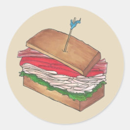 ターキークラブサンドイッチレストランダイナーグルメ食品 ラウンドシール