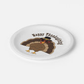 ターキークールハッピー感謝祭おもしろいカスタム文字 ペーパープレート (アングル)