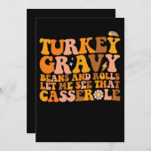 ターキーグレイビー豆とロール見せてよカセロール 招待状 (正面/裏面)