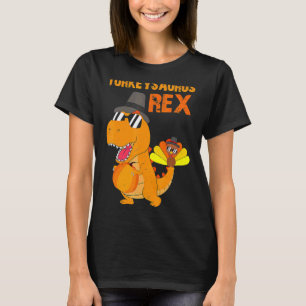 ターキーサウルスレックスダブターキーダートルディノトドラーボーイズ Tシャツ