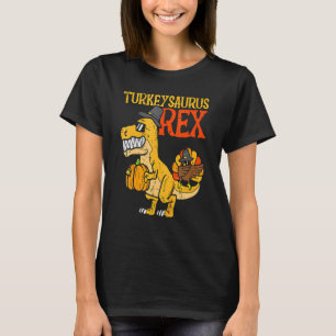 ターキーサウルスレックスダブターキーダートルディノトドラーボーイズ Tシャツ