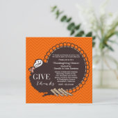 ターキーサンクスギビングディナーパーティの招待状 招待状 (スタンド正面)