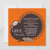 ターキーサンクスギビングディナーパーティの招待状 招待状 (正面)