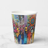 ターキーズ&オレンジジュエリーカラフルアンドドリピ絵を描ー 紙コップ (右)