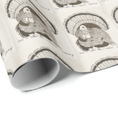 ターキーセピアスケッチラッピング紙 ラッピングペーパー (ロールコーナー)