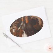 ターキーダックハト感謝祭オーバルステッカー 楕円形シール (封筒)