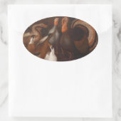 ターキーダックハト感謝祭オーバルステッカー 楕円形シール (バッグ)