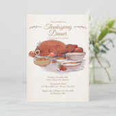 ターキーディナーインウォーター色招待状 招待状 (スタンド正面)