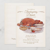 ターキーディナーインウォーター色招待状 招待状 (正面/裏面)