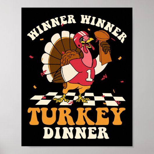 ターキーディナーフットボール秋秋感謝祭 ポスター (正面)