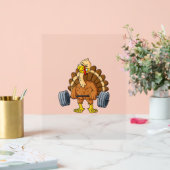 ターキーデッドリフトおもしろい感謝祭の日フィットネス魏 アクリルサイン (ウェディング)