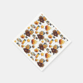 ターキートロット走おもしろい5K感謝祭走 スタンダードカクテルナプキン (角)