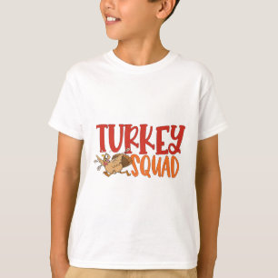 ターキートロット・スクワッド おかしい感謝祭ランニングマッチ Tシャツ