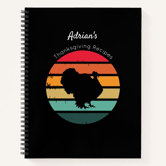ターキーバード動揺してヴィンテージ感謝祭レシピ ノートブック (正面)