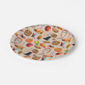 ターキーパンプキン秋感謝祭おもしろいパターン ペーパープレート (アングル)