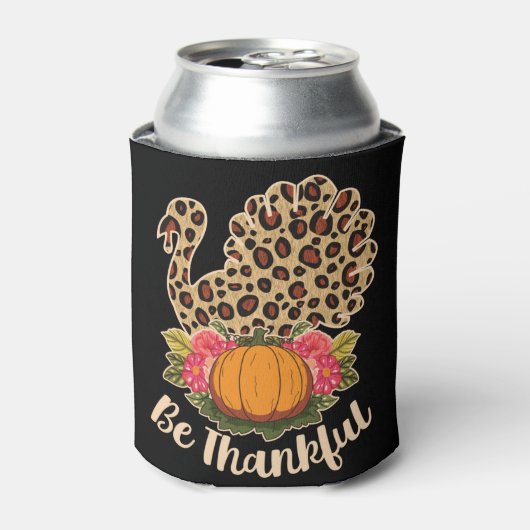ターキーヒョウ皮かぼちゃパイ感謝祭 缶クーラー (缶正面)