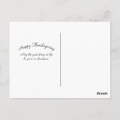 ターキーファームスケッチ感謝祭 ポストカード (裏面)