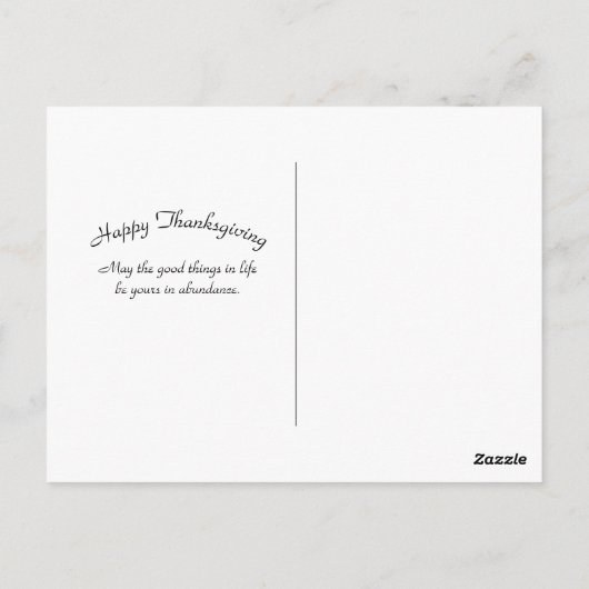 ターキーファームスケッチ感謝祭 ポストカード (裏面)