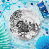 ターキーファームスケッチ ペーパープレート (パーティー)