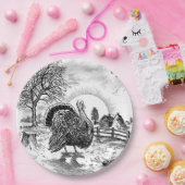 ターキーファームスケッチ ペーパープレート (パーティー)