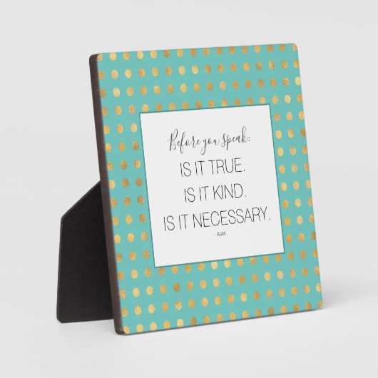 ターキーフェイクス金ゴールドの種類と言うテーブルトップのプラーク フォトプラーク (正面)