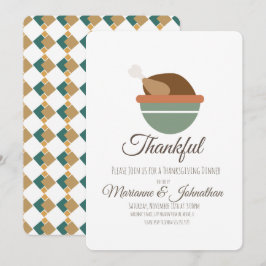 ターキーボウル感謝祭家族ディナー 招待状