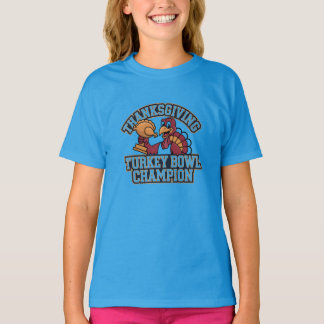 ターキーボウル チャンピオン ゲームデイ フード フットボール 楽しみ Tシャツ