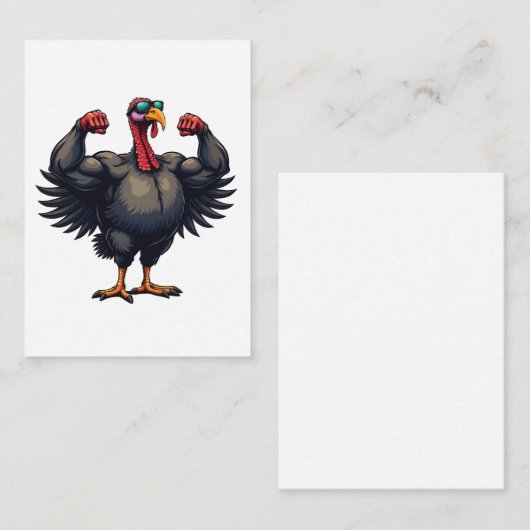 ターキーボディビルディングサンクスギビングデイジムトレーニング ノートカード (正面/裏面)