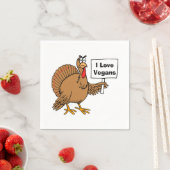 ターキーユーモアビーガンジョーク スタンダードカクテルナプキン (インサイチュ)