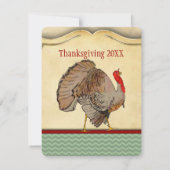 ターキー伝統的感謝祭ディナー招待状 招待状 (裏面)