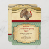 ターキー伝統的感謝祭ディナー招待状 招待状 (正面/裏面)