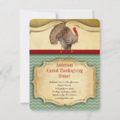 ターキー伝統的感謝祭ディナー招待状 招待状 (正面)