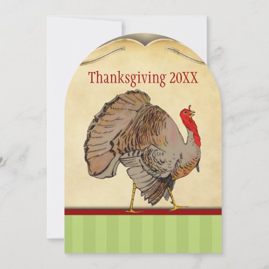 ターキー伝統的感謝祭ディナー招待状 招待状 (裏面)