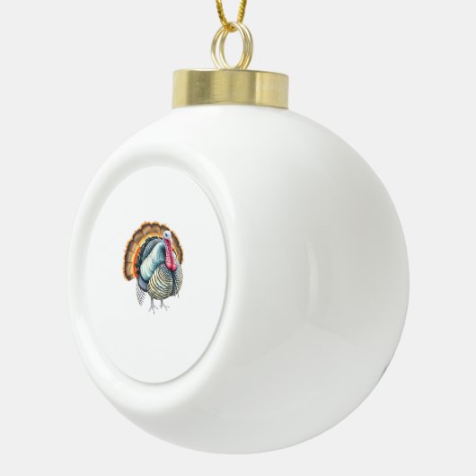 ターキー威厳のあるスペクタクルクラシックアートTシャツ セラミックボールオーナメント (右)
