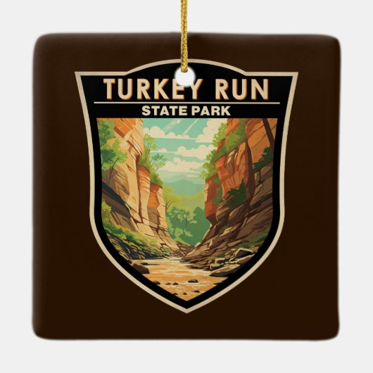 ターキー走州パークインディアナトラベルアートヴィンテージ セラミックオーナメント (裏面)