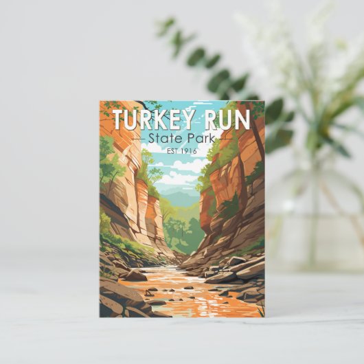 ターキー走州パークインディアナトラベルアートヴィンテージ ポストカード (スタンド正面)