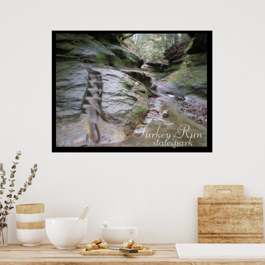 ターキー走州パーク浸食された階段 ポスター (キッチン)