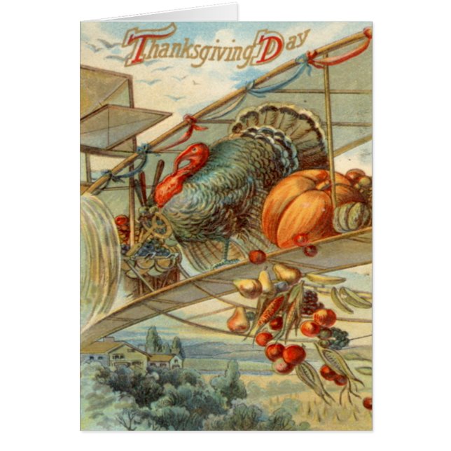 ターキー飛んでいる飛行機カボチャのリンゴ梨コーン (正面)