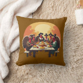 ターキー食べズの感謝祭ディナー クッション (ブランケット)