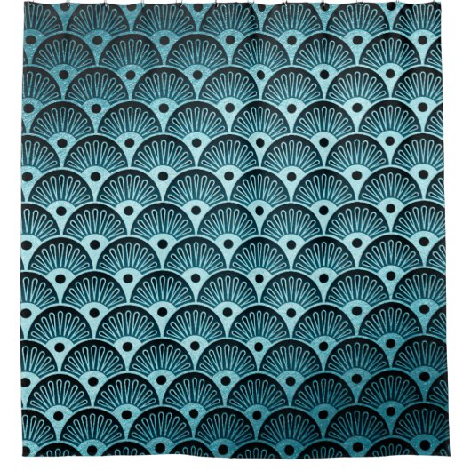 ターキー，アートデコ，ヴィンテージ，美しい，パターン，かわいい，b シャワーカーテン (正面)