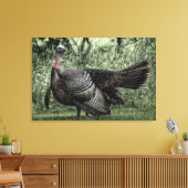 ターキー・イン・ザ・ウッズ – Sage Green B&Wポスター キャンバスプリント (インサイチュ (リビング))