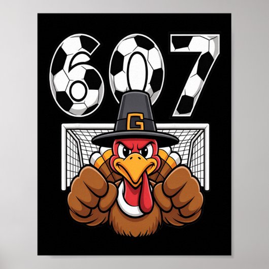 ターキー ゴールキーパー サッカー 67 六 七 少年 感謝祭 ポスター (正面)